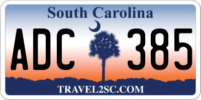 SC license plate ADC385