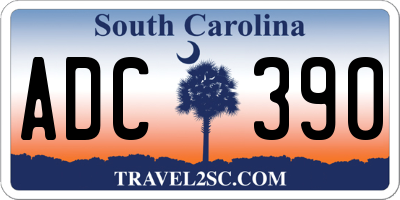 SC license plate ADC390