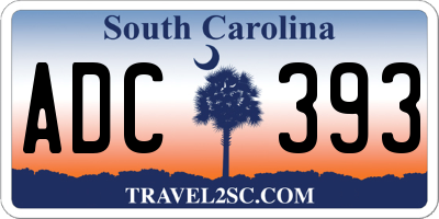 SC license plate ADC393