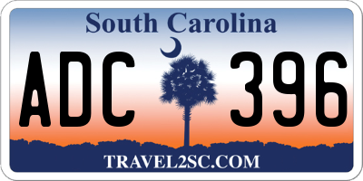 SC license plate ADC396