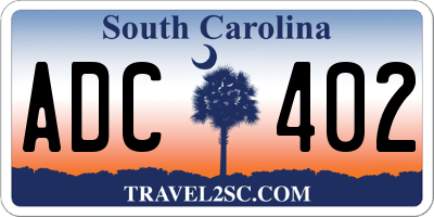 SC license plate ADC402