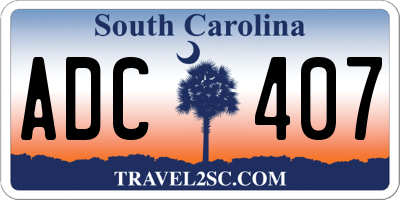 SC license plate ADC407