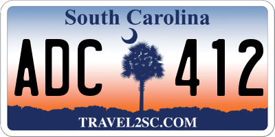 SC license plate ADC412