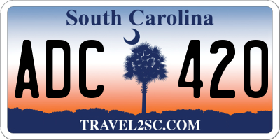 SC license plate ADC420