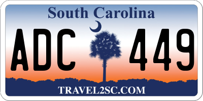 SC license plate ADC449