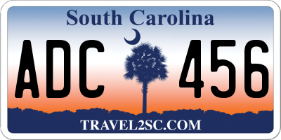 SC license plate ADC456