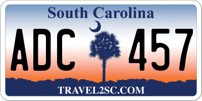 SC license plate ADC457