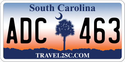 SC license plate ADC463