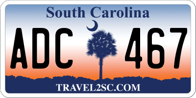 SC license plate ADC467