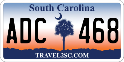 SC license plate ADC468