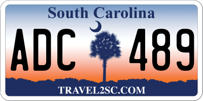 SC license plate ADC489