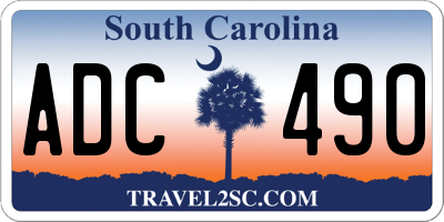 SC license plate ADC490