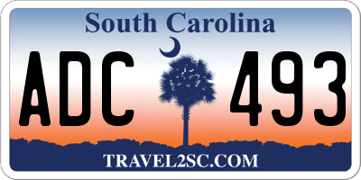 SC license plate ADC493