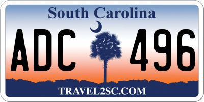 SC license plate ADC496