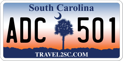 SC license plate ADC501