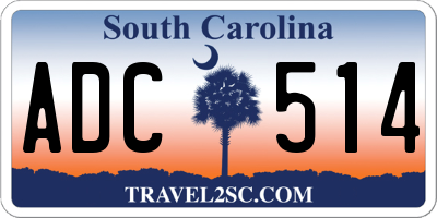 SC license plate ADC514