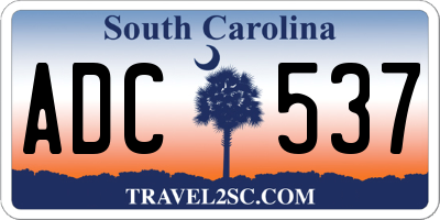 SC license plate ADC537