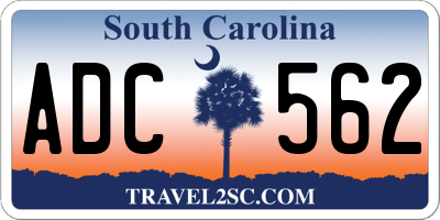 SC license plate ADC562