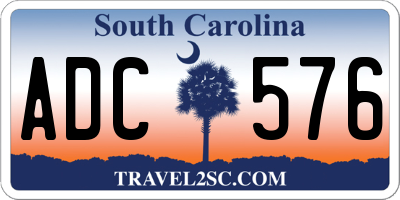 SC license plate ADC576