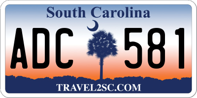 SC license plate ADC581