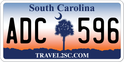 SC license plate ADC596