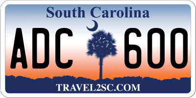 SC license plate ADC600
