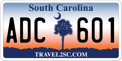 SC license plate ADC601