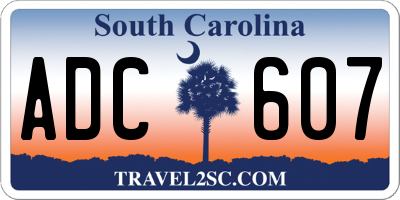 SC license plate ADC607
