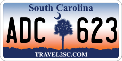SC license plate ADC623
