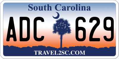 SC license plate ADC629