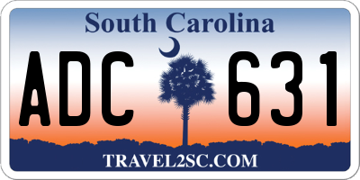 SC license plate ADC631