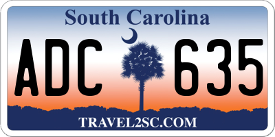 SC license plate ADC635