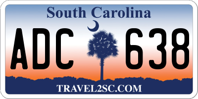 SC license plate ADC638