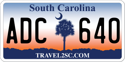 SC license plate ADC640