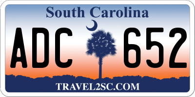 SC license plate ADC652