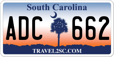SC license plate ADC662