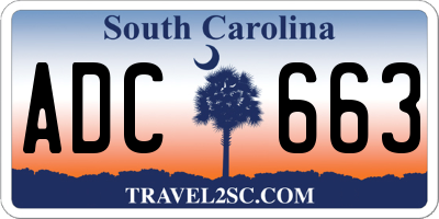 SC license plate ADC663