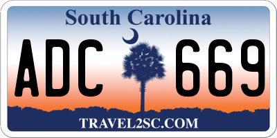 SC license plate ADC669