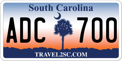 SC license plate ADC700
