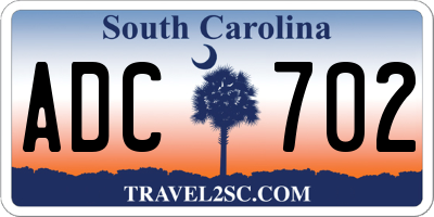 SC license plate ADC702