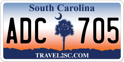 SC license plate ADC705