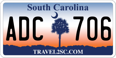 SC license plate ADC706