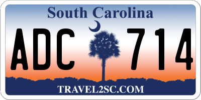 SC license plate ADC714