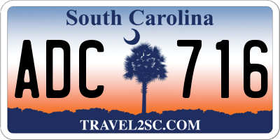 SC license plate ADC716