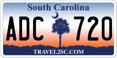 SC license plate ADC720