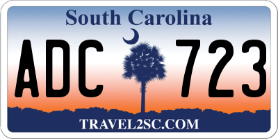 SC license plate ADC723