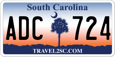 SC license plate ADC724