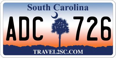 SC license plate ADC726