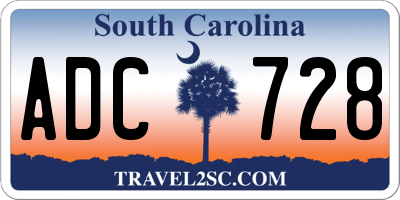 SC license plate ADC728