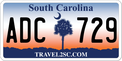 SC license plate ADC729